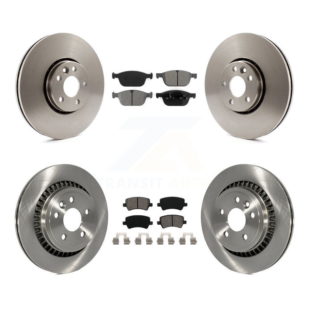 Disc Brake Rotors And Semi-Metallic Pads Front Rear Kit For 2010-2015 Volvo XC60