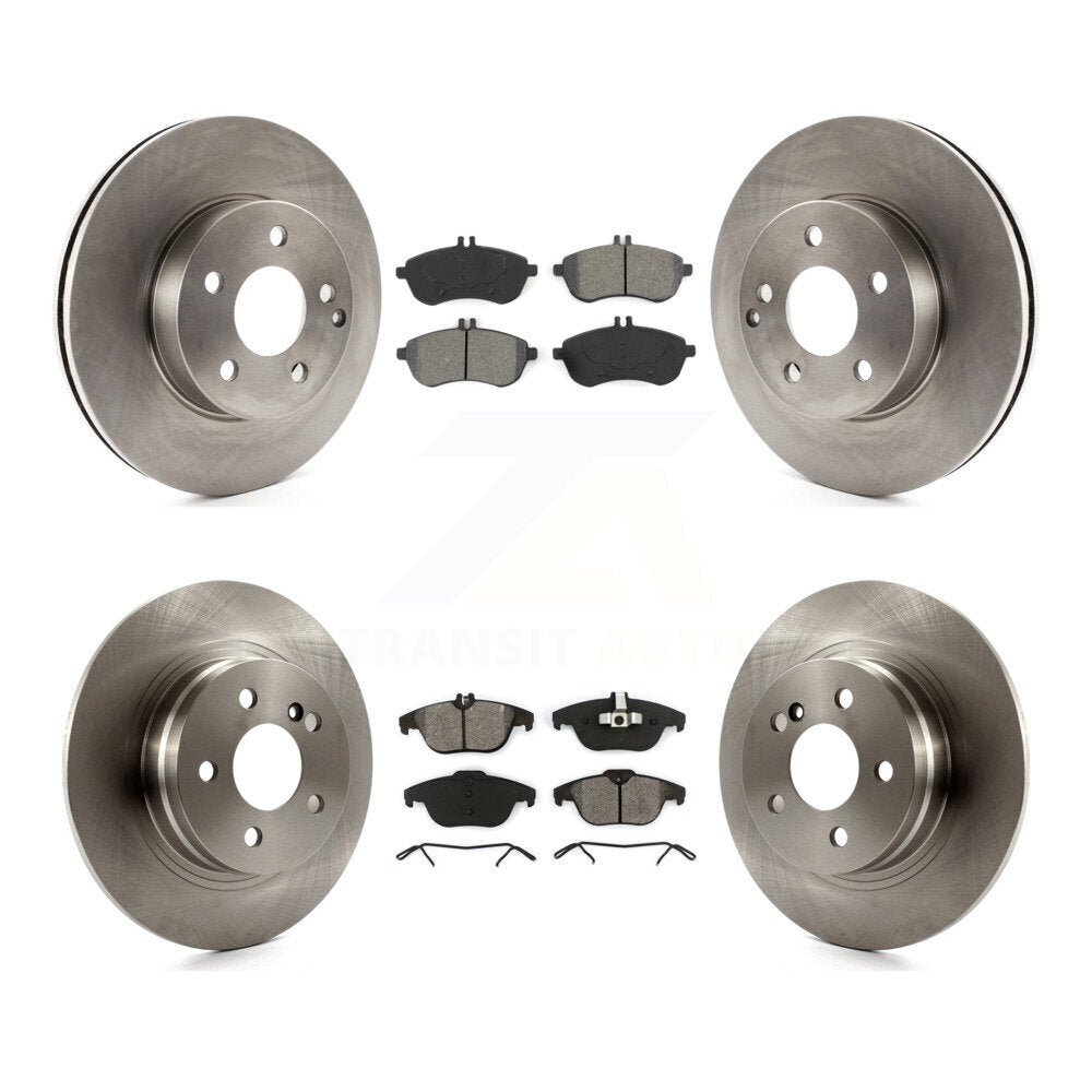 Disc Brake Rotors & Semi-Metallic Pad Front Rear Kit For Mercedes-Benz C250 C230