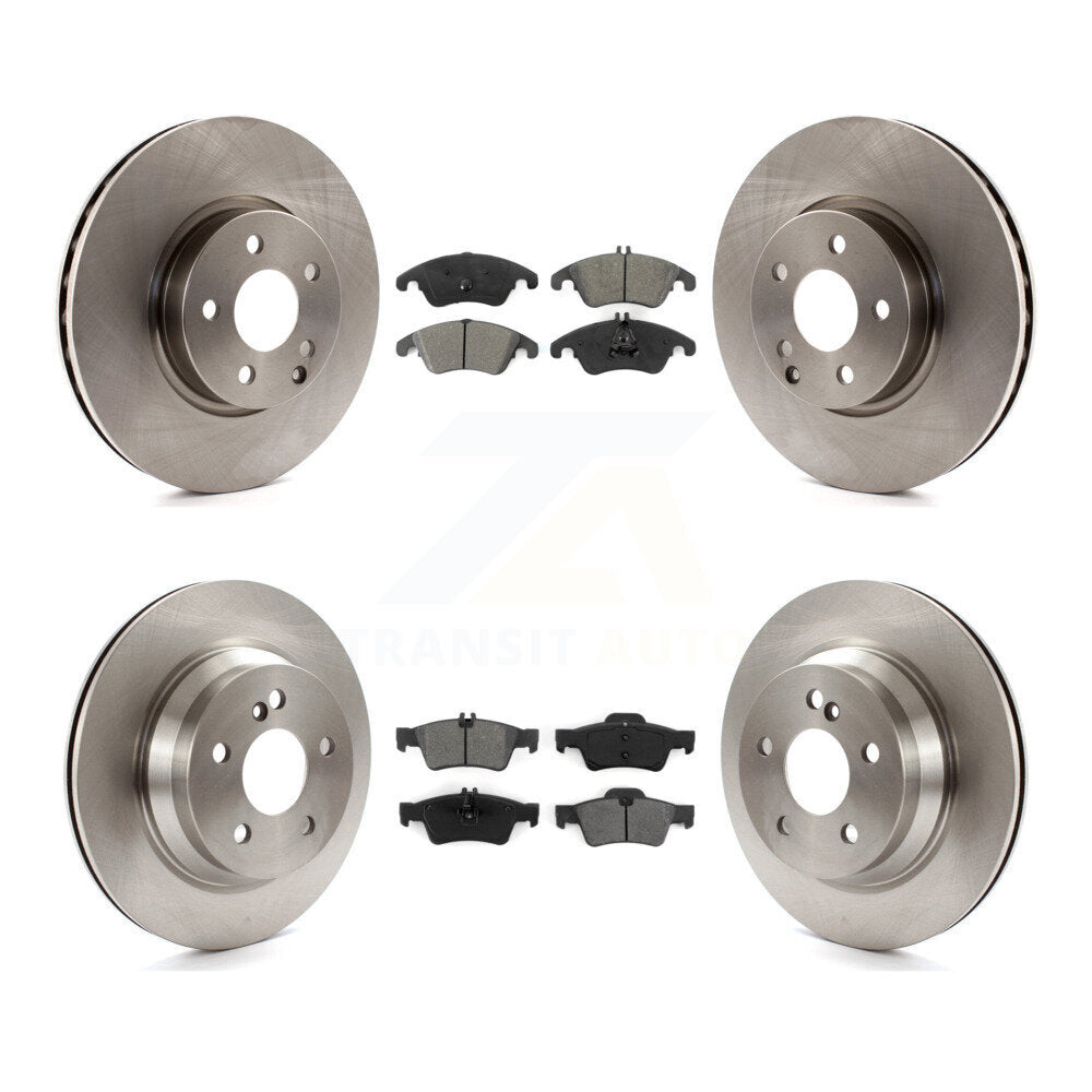 Disc Brake Rotors & Semi-Metallic Pad Front Rear Kit For Mercedes-Benz E350 E400