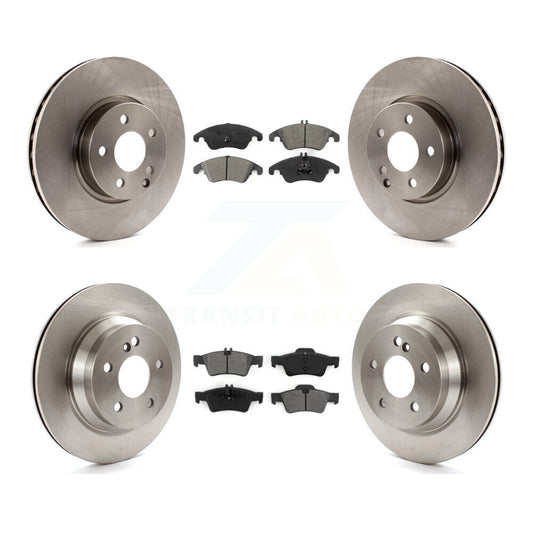 Disc Brake Rotors & Semi-Metallic Pad Front Rear Kit For Mercedes-Benz E350 E400