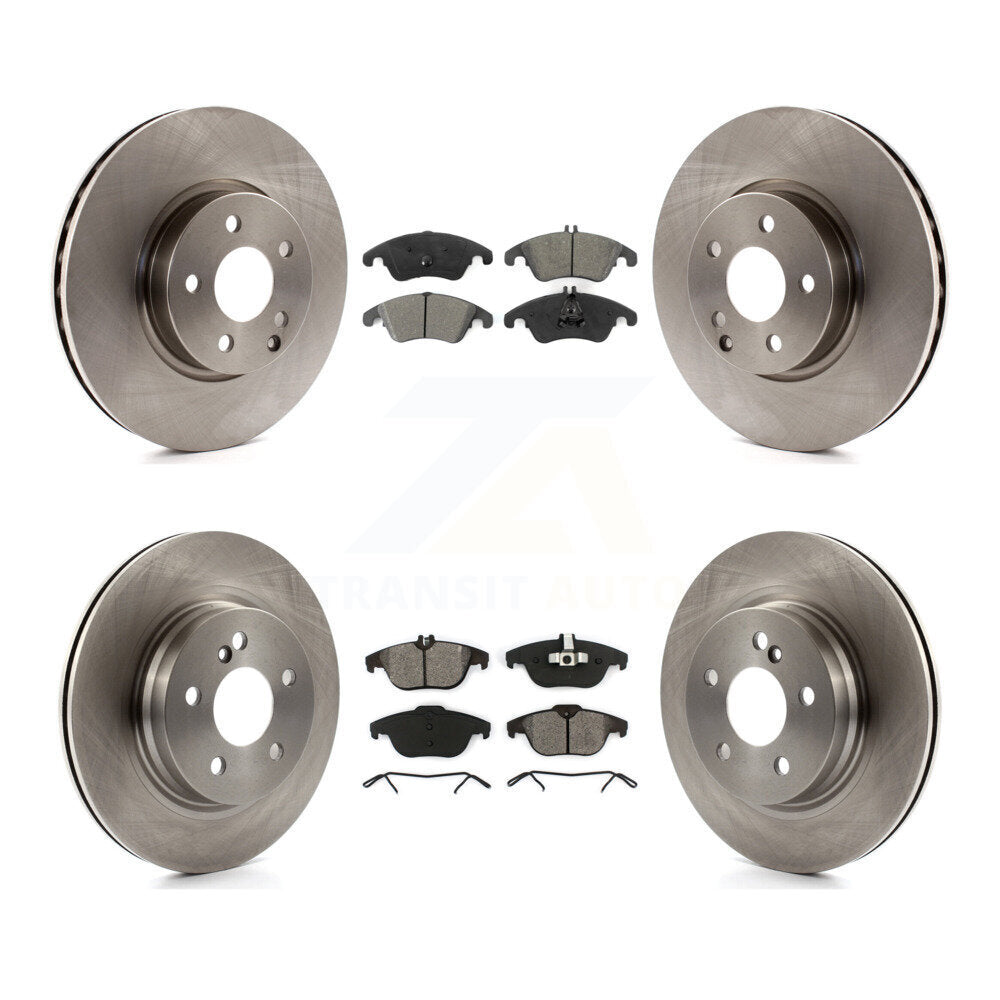 Brake Rotors & Semi-Metallic Pad Front Rear Kit For Mercedes-Benz C300 C350 E350