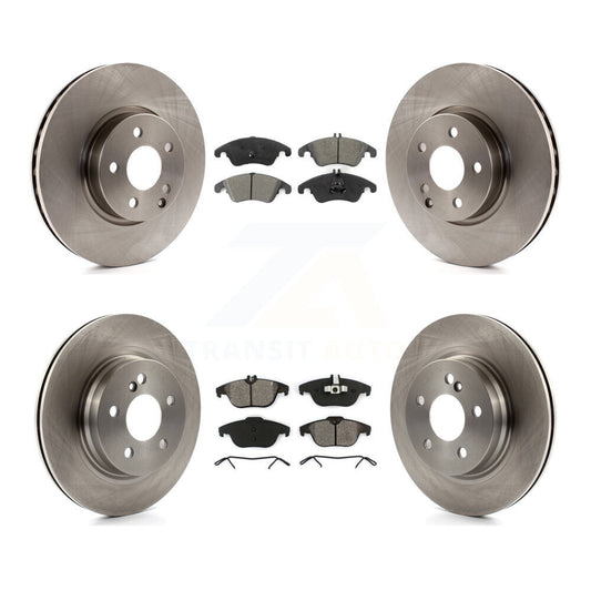 Brake Rotors & Semi-Metallic Pad Front Rear Kit For Mercedes-Benz C300 C350 E350