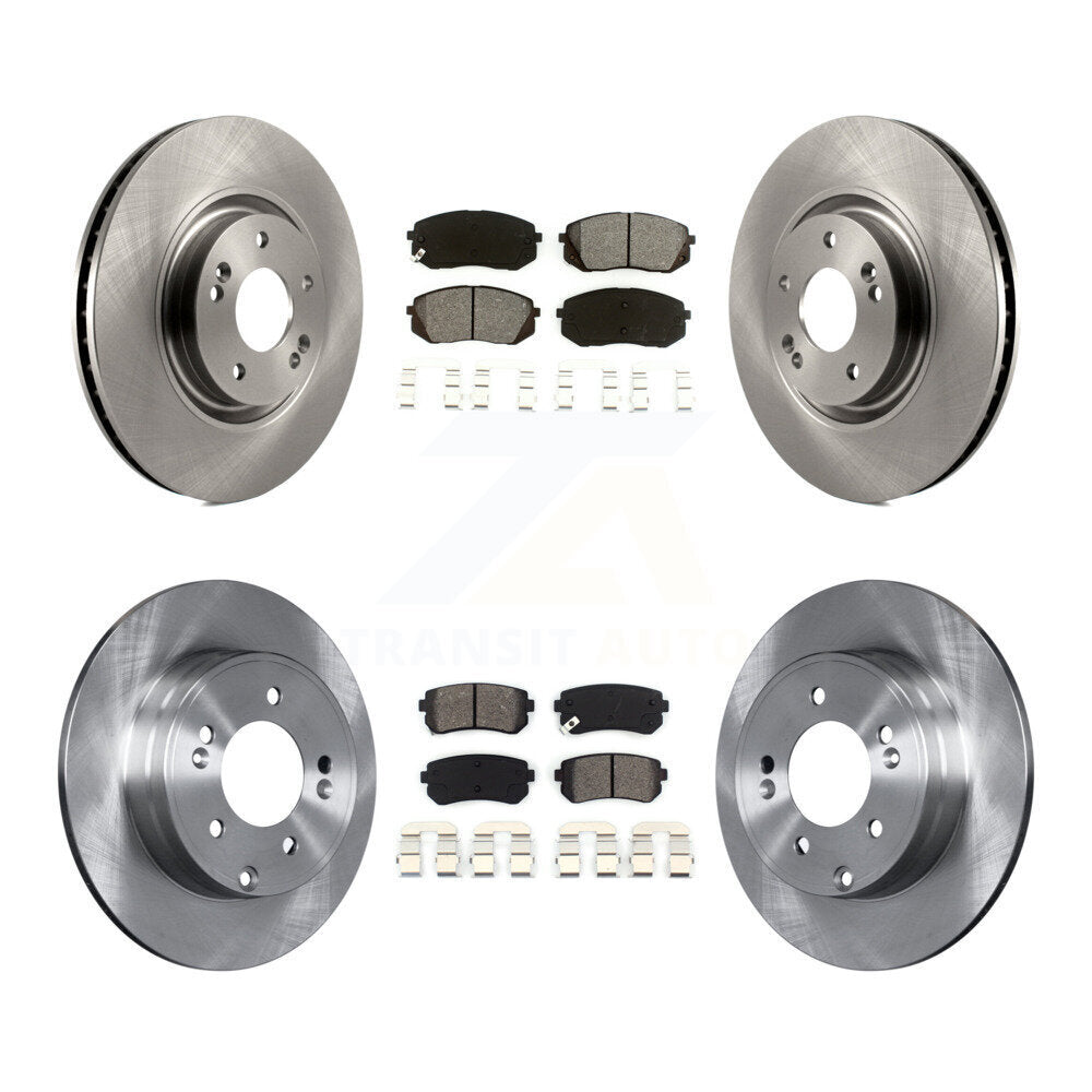 Disc Brake Rotor Semi-Metallic Pad Front Rear Kit For Hyundai Tucson Kia Cadenza