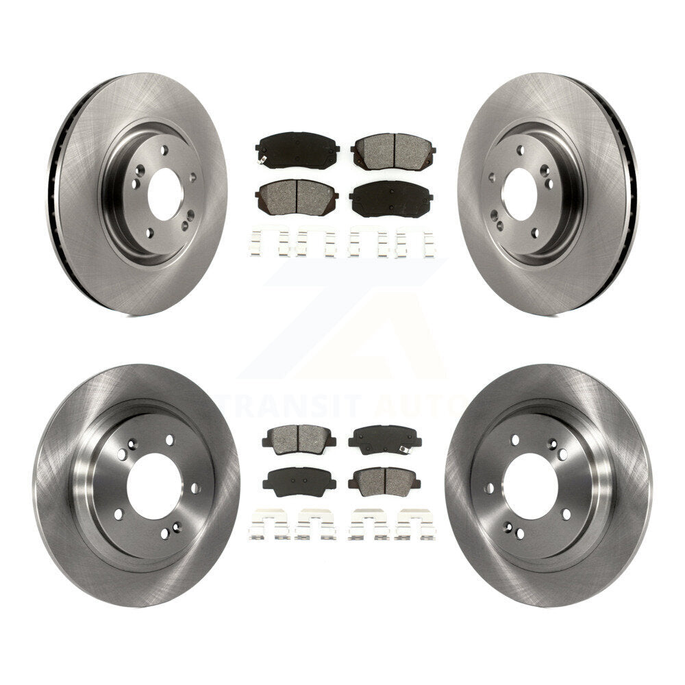Disc Brake Rotor Semi-Metallic Pad Front Rear Kit For Hyundai Sonata Kia Cadenza