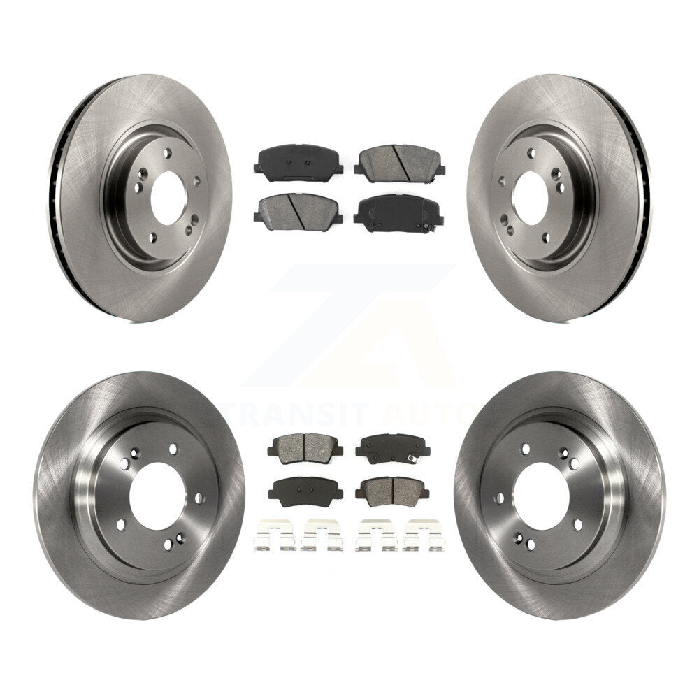Disc Brake Rotors Semi-Metallic Pad Front Rear Kit For 2013-2015 Kia Optima 2.0L