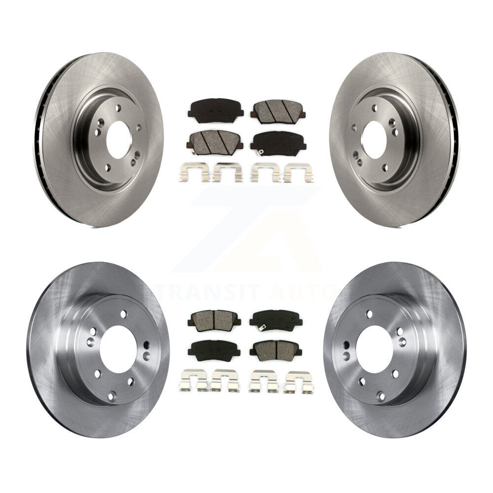 Disc Brake Rotors And Semi-Metallic Pads Front Rear Kit For Hyundai Azera