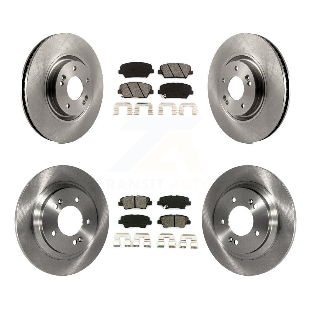 Brake Rotor Semi-Metallic Pad Front Rear Kit For 2016-2017 Hyundai Azera Limited