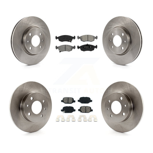 Disc Brake Rotors And Semi-Metallic Pads Front Rear Kit For Fiat 500