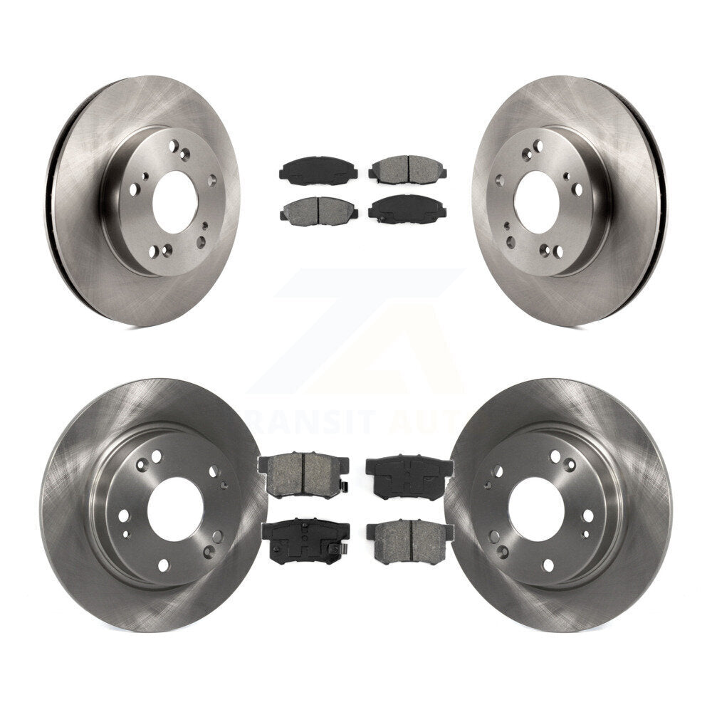 Disc Brake Rotors And Semi-Metallic Pads Front Rear Kit For Honda Civic