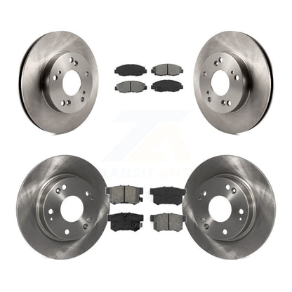 Disc Brake Rotors And Semi-Metallic Pads Front Rear Kit For Honda Civic