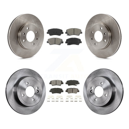 Disc Brake Rotor And Semi-Metallic Pad Front Rear Kit For Hyundai Accent Kia Rio