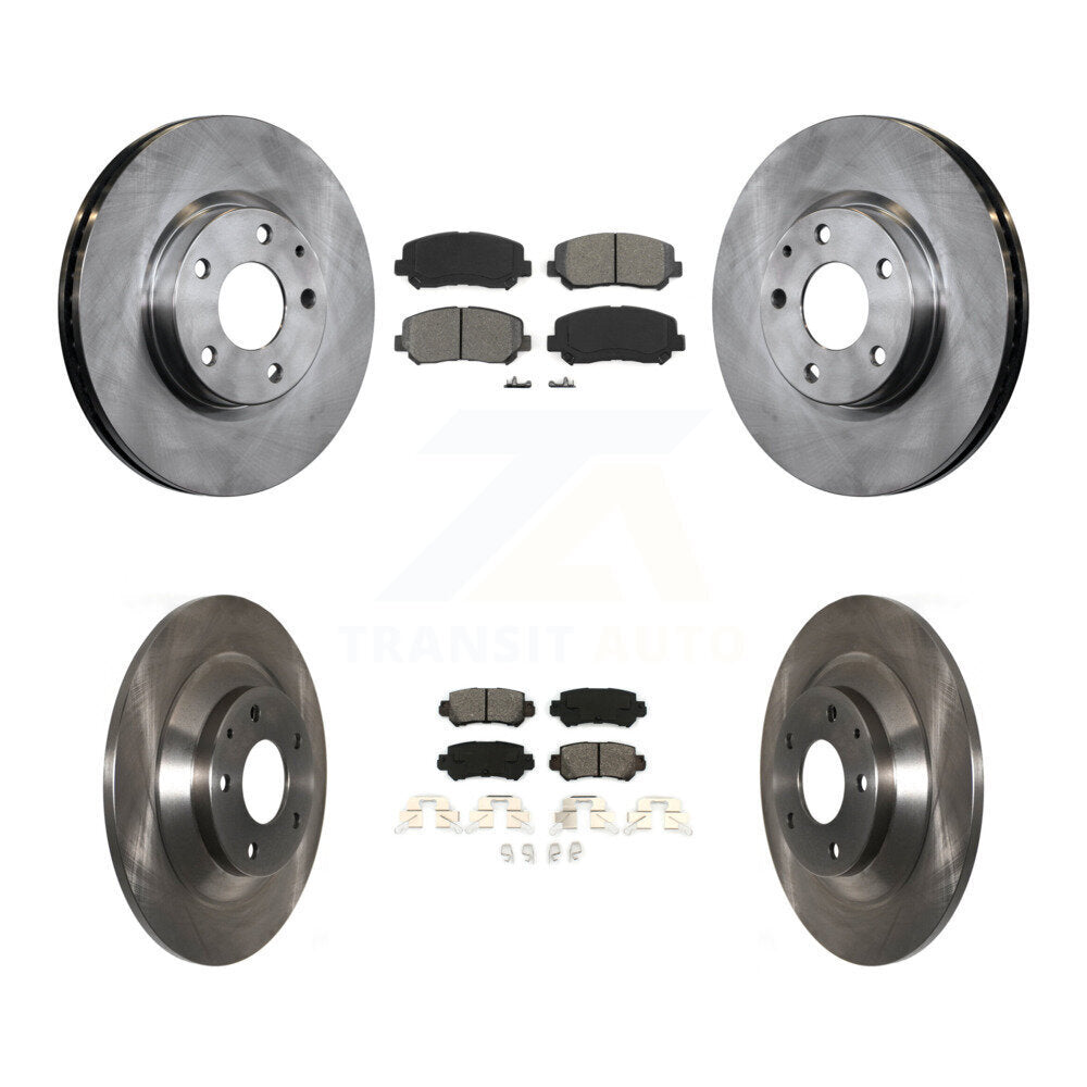 Disc Brake Rotors And Semi-Metallic Pads Front Rear Kit For 2013-2015 Mazda CX-5