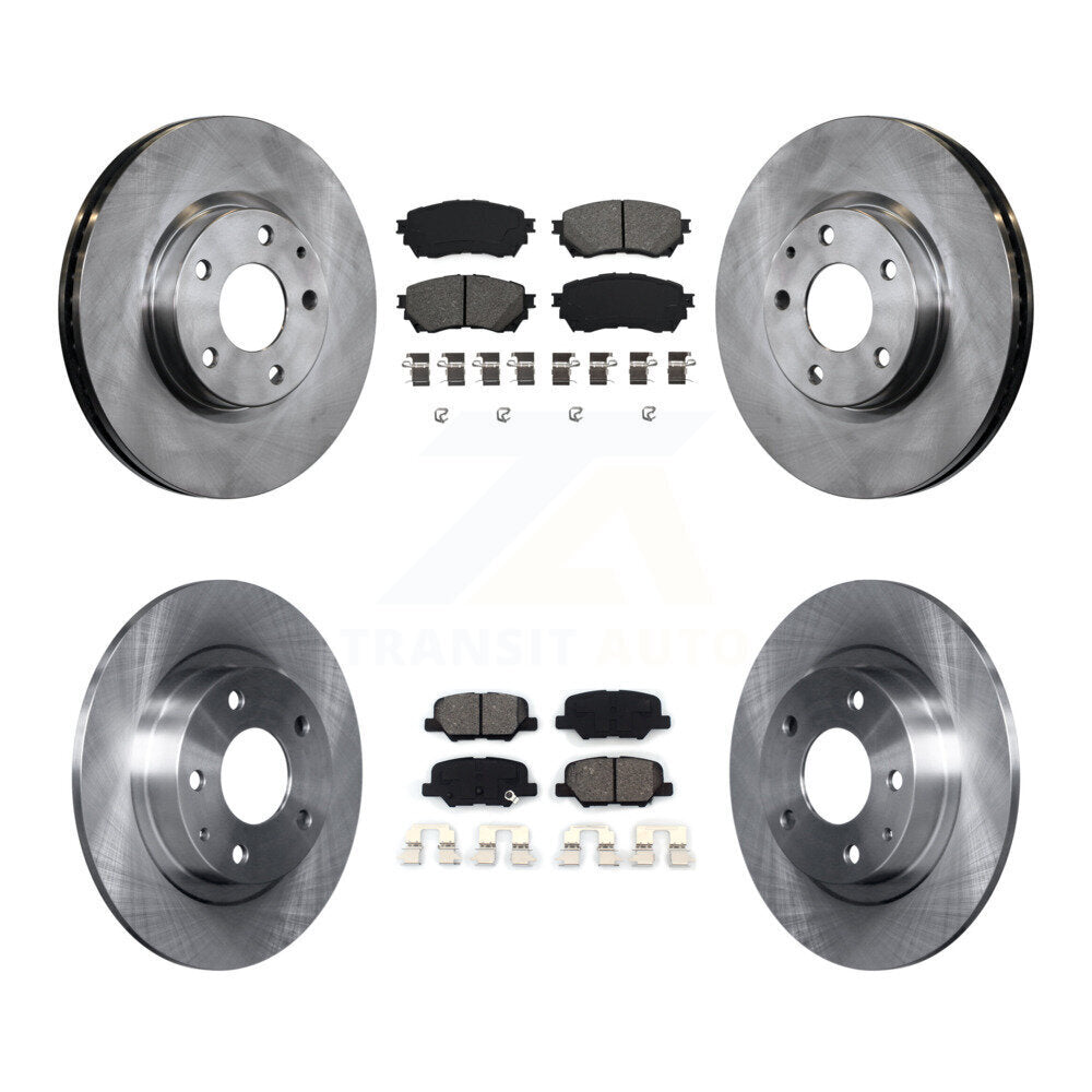 Disc Brake Rotors And Semi-Metallic Pads Front Rear Kit For Mazda 6