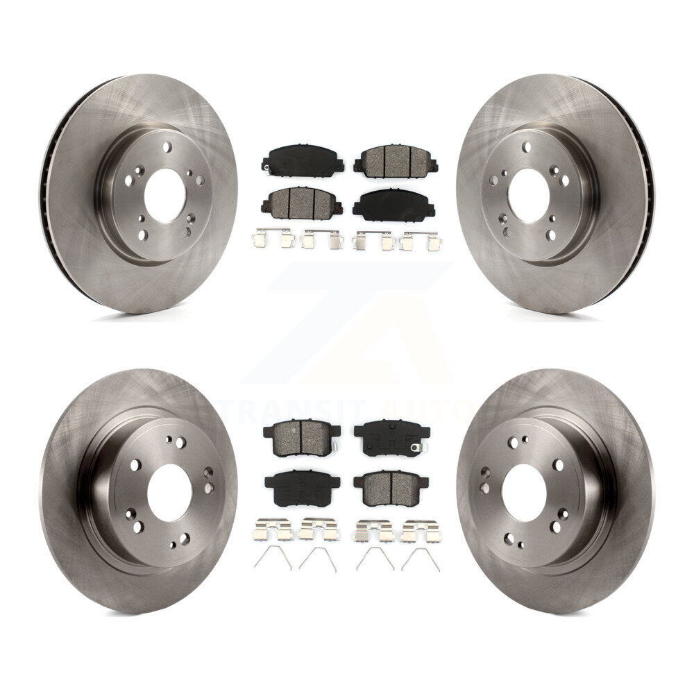 Disc Brake Rotors And Semi-Metallic Pads Front Rear Kit For Honda Accord
