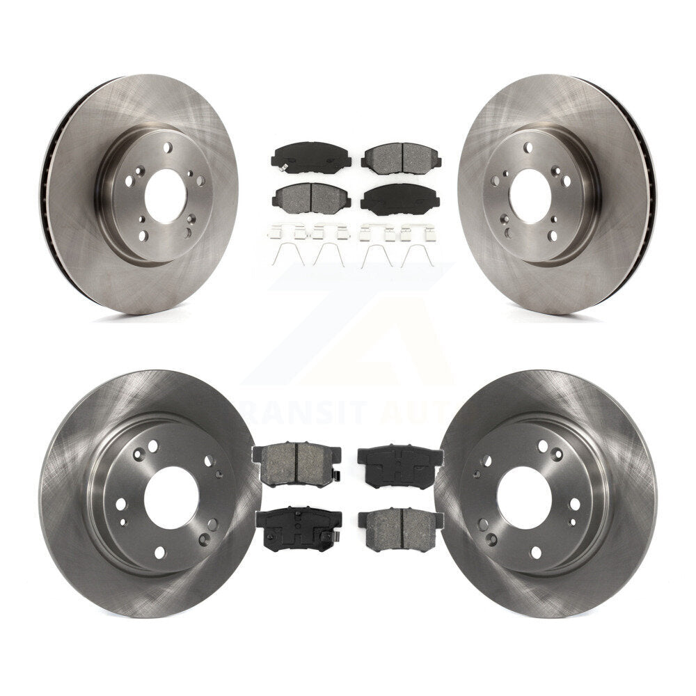 Disc Brake Rotors And Semi-Metallic Pads Front Rear Kit For Honda Civic