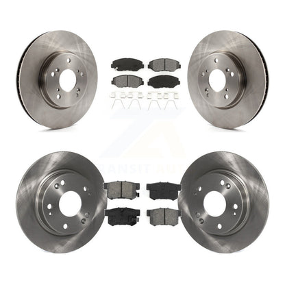 Disc Brake Rotors And Semi-Metallic Pads Front Rear Kit For Honda Civic