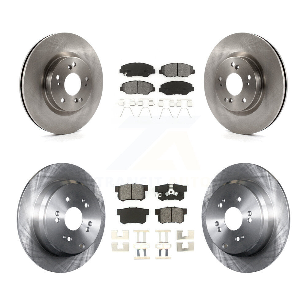 Disc Brake Rotor & Semi-Metallic Pad Front Rear Kit For 2012-2016 Honda CR-V FWD