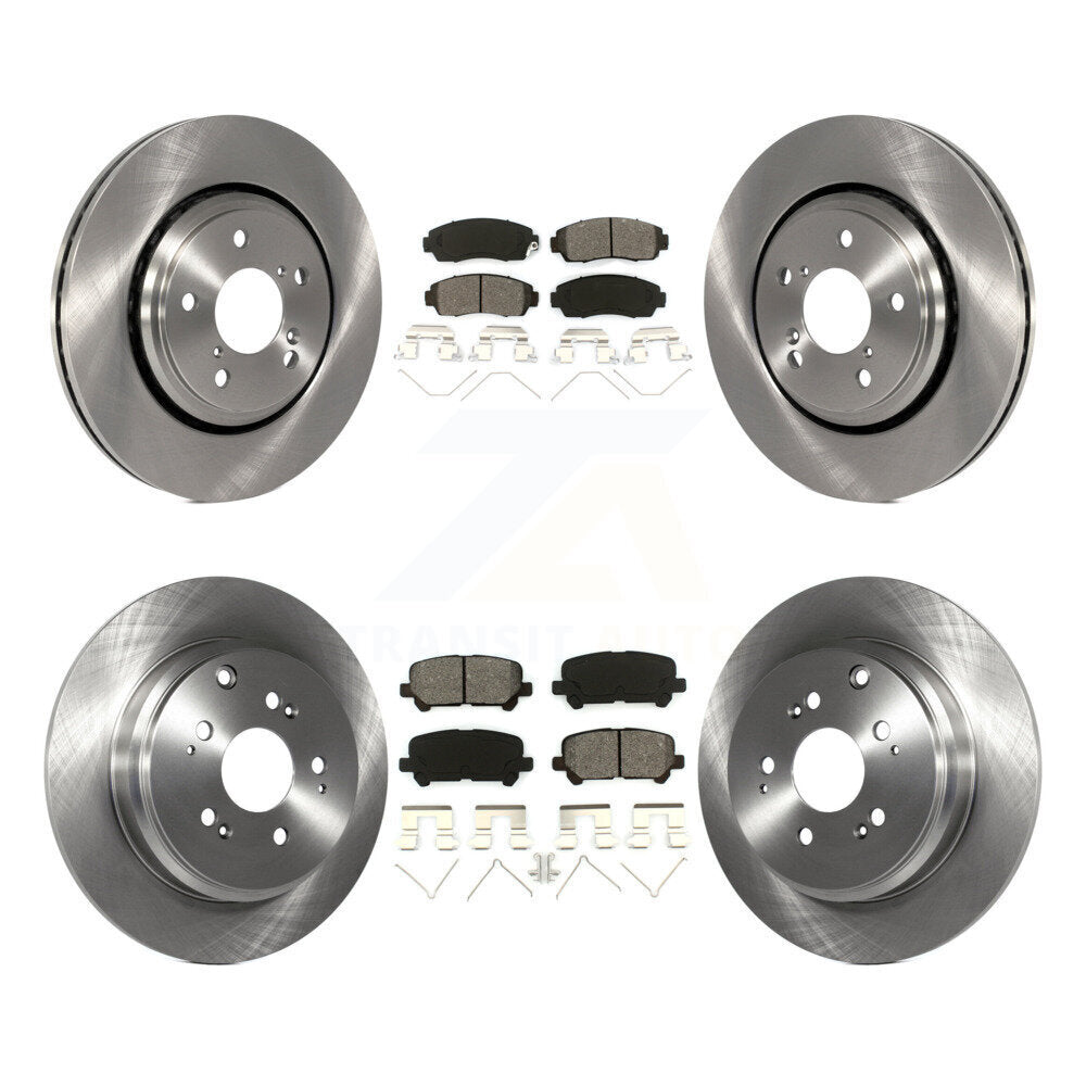 Disc Brake Rotors & Semi-Metallic Pad Front Rear Kit For 2015-2017 Honda Odyssey