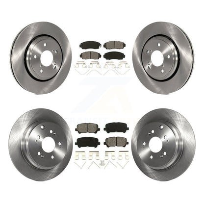 Disc Brake Rotors & Semi-Metallic Pad Front Rear Kit For 2015-2017 Honda Odyssey