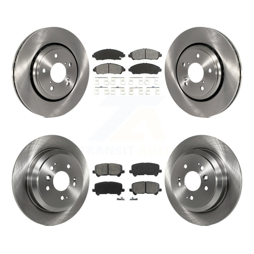 Disc Brake Rotors And Semi-Metallic Pad Front Rear Kit For Honda Pilot Ridgeline