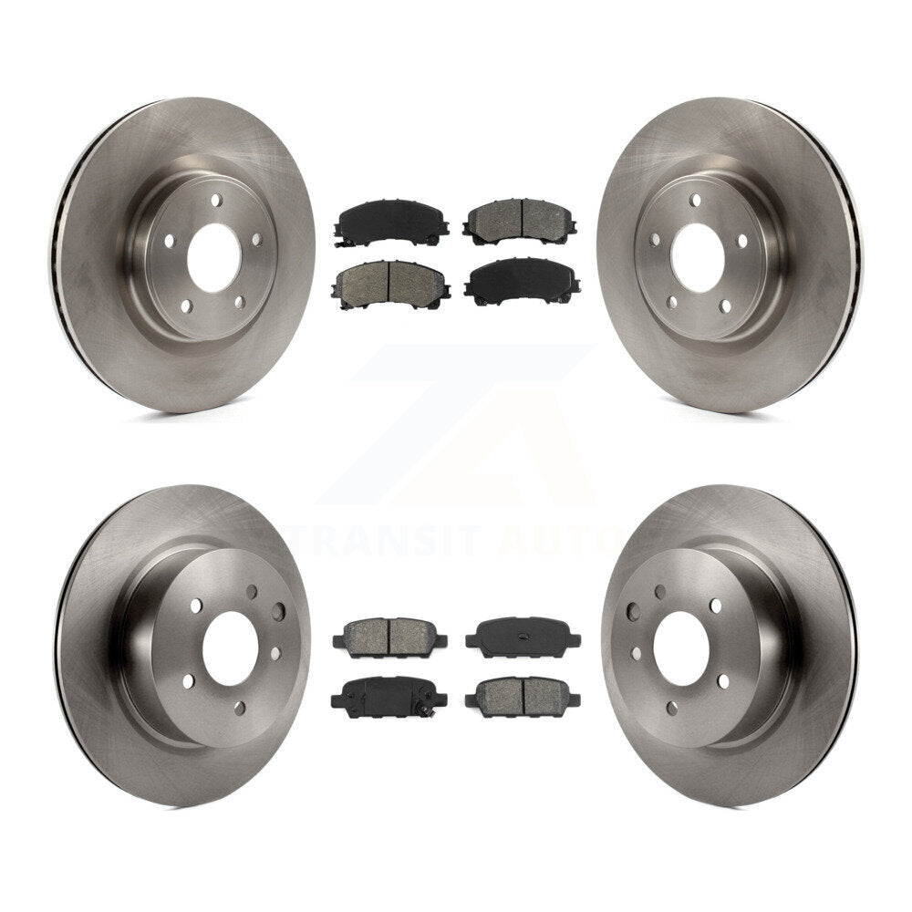 Disc Brake Rotors & Semi-Metallic Pad Front Rear Kit For 2016-2017 INFINITI QX50