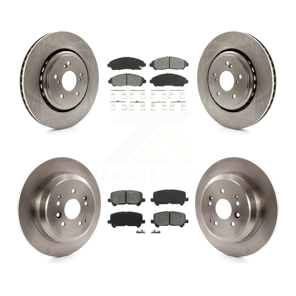 Disc Brake Rotors And Semi-Metallic Pads Front Rear Kit For 2014-2016 Acura MDX