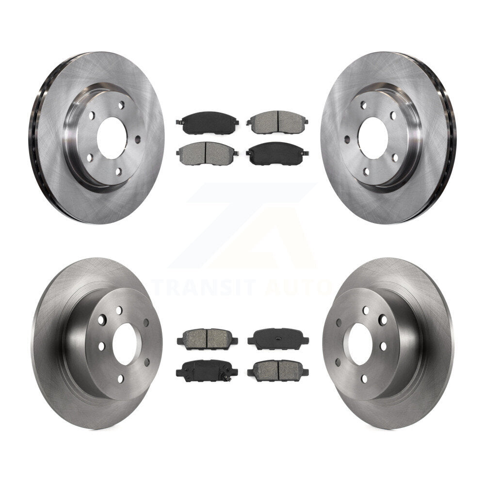 Disc Brake Rotors And Semi-Metallic Pads Front Rear Kit For Nissan Sentra