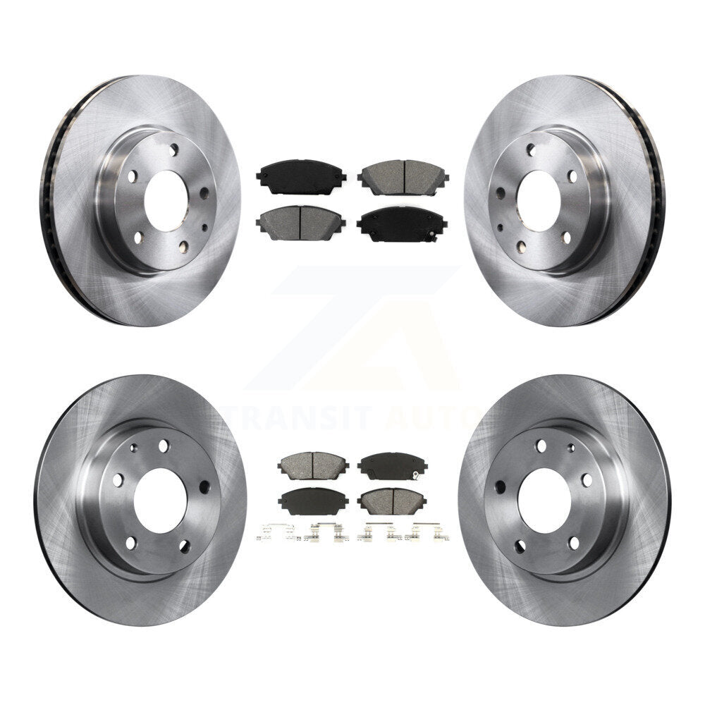 Disc Brake Rotors And Semi-Metallic Pads Front Rear Kit For Mazda 3 Sport