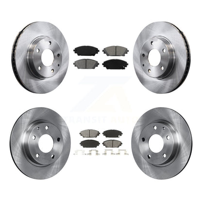 Disc Brake Rotors And Semi-Metallic Pads Front Rear Kit For Mazda 3 Sport