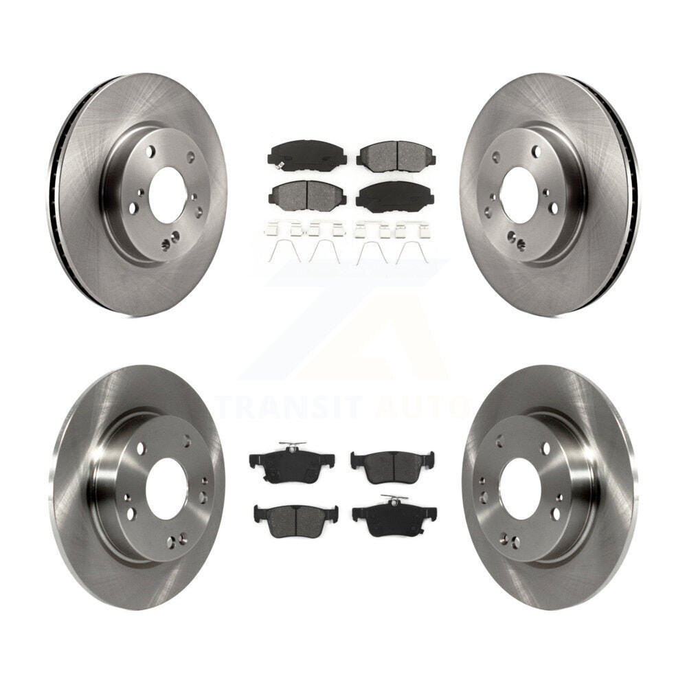 Disc Brake Rotors And Semi-Metallic Pads Front Rear Kit For Honda Civic
