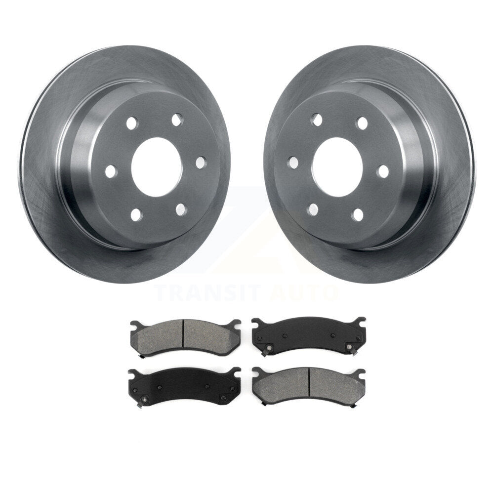 Brake Rotors Semi-Metallic Pad Rear Kit For Chevrolet Silverado 2500 HD Suburban