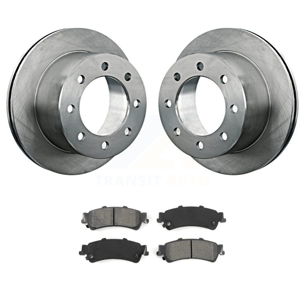 Brake Rotor & Semi-Metallic Pad Rear Kit For GMC Sierra 3500 Chevrolet Silverado