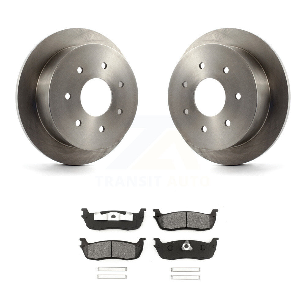 Disc Brake Rotors And Semi-Metallic Pads Rear Kit For Ford F-150 F-250 HD