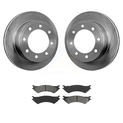 Brake Rotor Semi-Metallic Pad Rear Kit For Ford E-350 Super Duty E-250 Econoline
