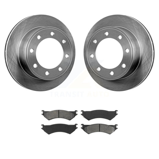 Brake Rotor Semi-Metallic Pad Rear Kit For Ford E-350 Super Duty E-250 Econoline