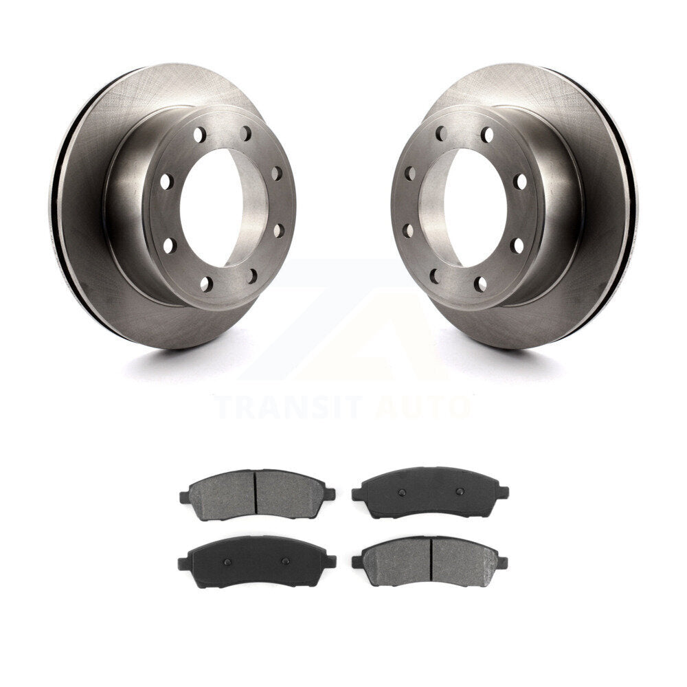 Brake Rotor Semi-Metallic Pad Rear Kit For Ford F-350 Super Duty F-250 Excursion