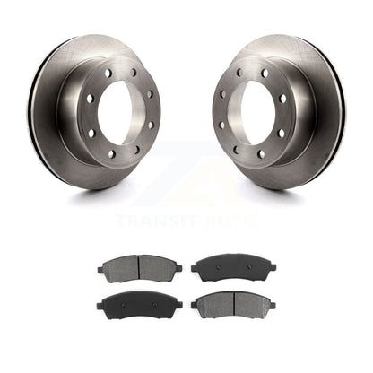 Brake Rotor Semi-Metallic Pad Rear Kit For Ford F-350 Super Duty F-250 Excursion