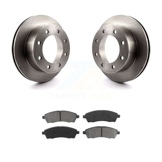 Brake Rotor Semi-Metallic Pad Rear Kit For Ford F-350 Super Duty F-250 Excursion