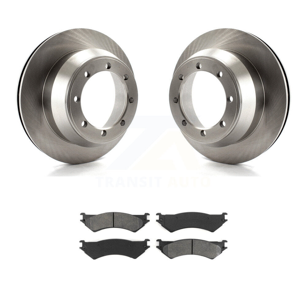 Brake Rotor Semi-Metallic Pad Rear Kit For Ford E-350 Super Duty Econoline F-150
