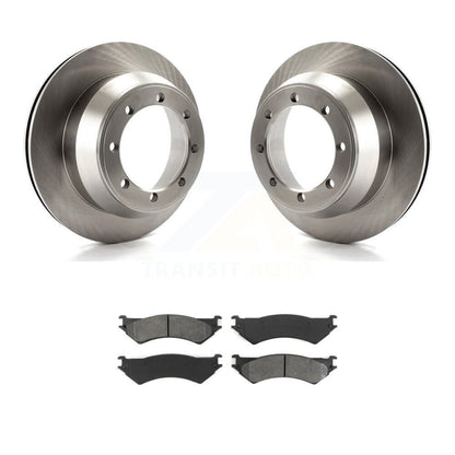 Brake Rotor Semi-Metallic Pad Rear Kit For Ford E-350 Super Duty Econoline F-150