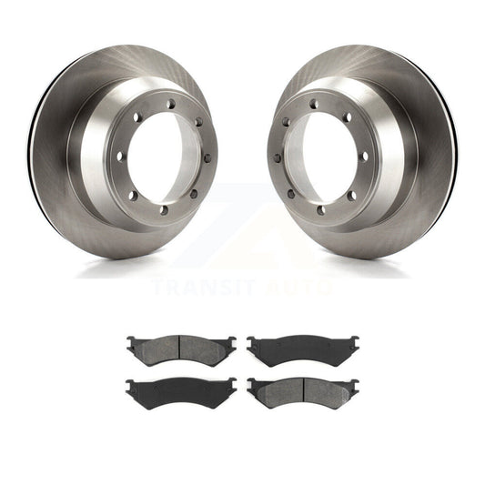 Brake Rotor Semi-Metallic Pad Rear Kit For Ford E-350 Super Duty Econoline F-150