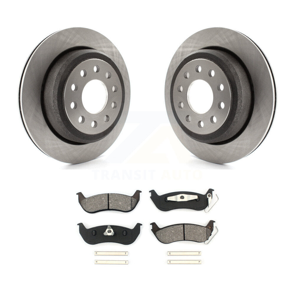 Disc Brake Rotor Semi-Metallic Pad Rear Kit For 2003-2011 Lincoln Town Car Sedan