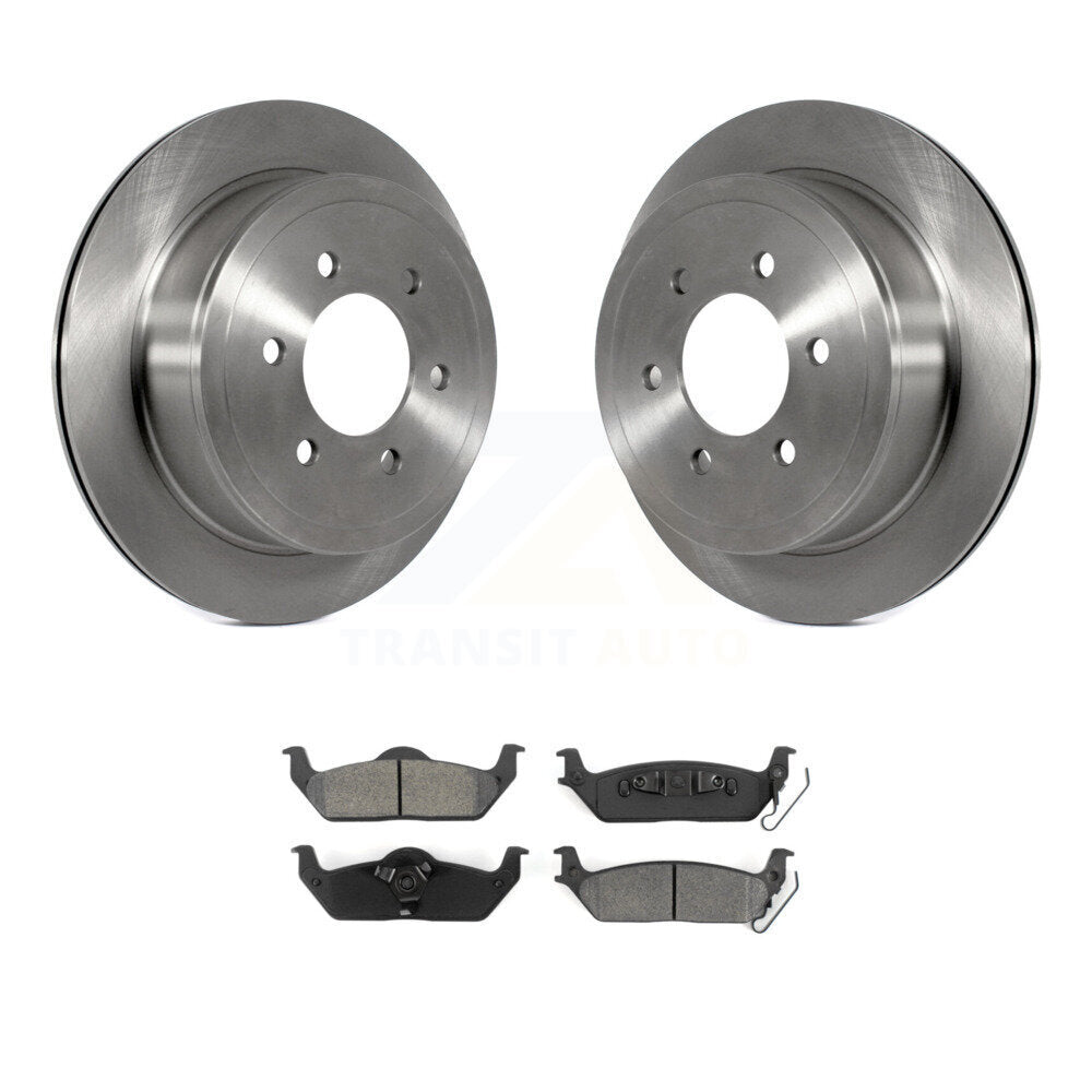 Disc Brake Rotors And Semi-Metallic Pads Rear Kit For Ford F-150 Lincoln Mark LT