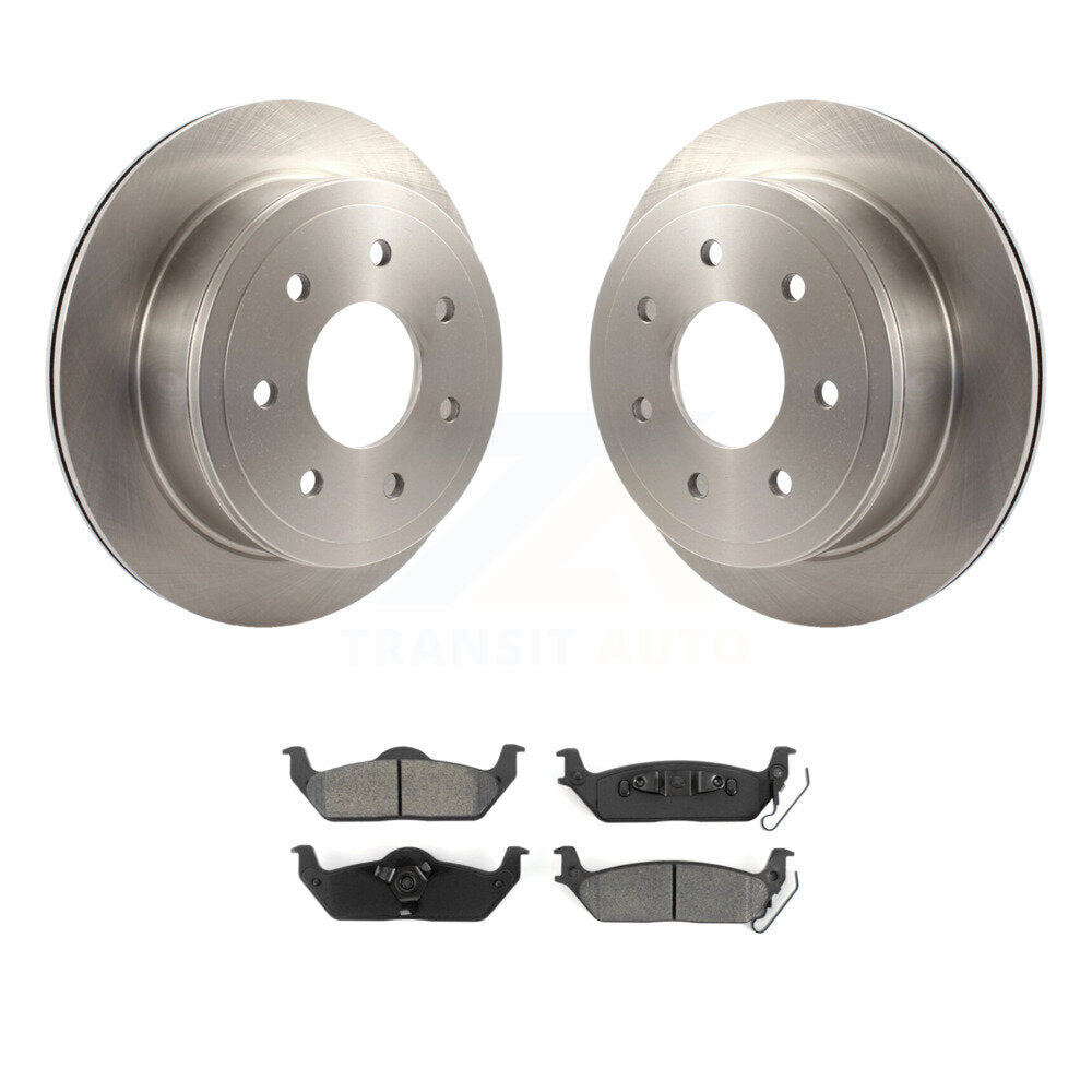Disc Brake Rotors And Semi-Metallic Pads Rear Kit For Ford F-150 Lincoln Mark LT