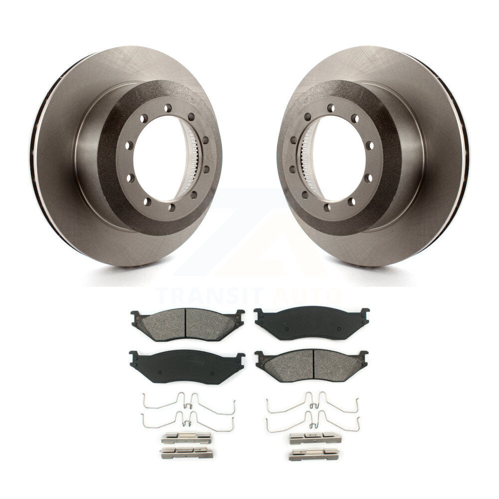 Brake Rotor Semi-Metallic Pad Rear Kit For Ford F-550 Super Duty F-450 F-53 F-59