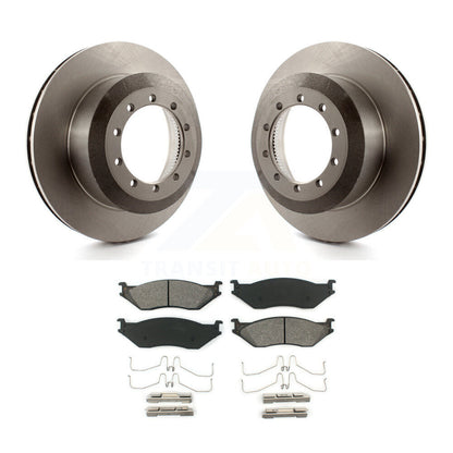 Brake Rotor Semi-Metallic Pad Rear Kit For Ford F-550 Super Duty F-450 F-53 F-59