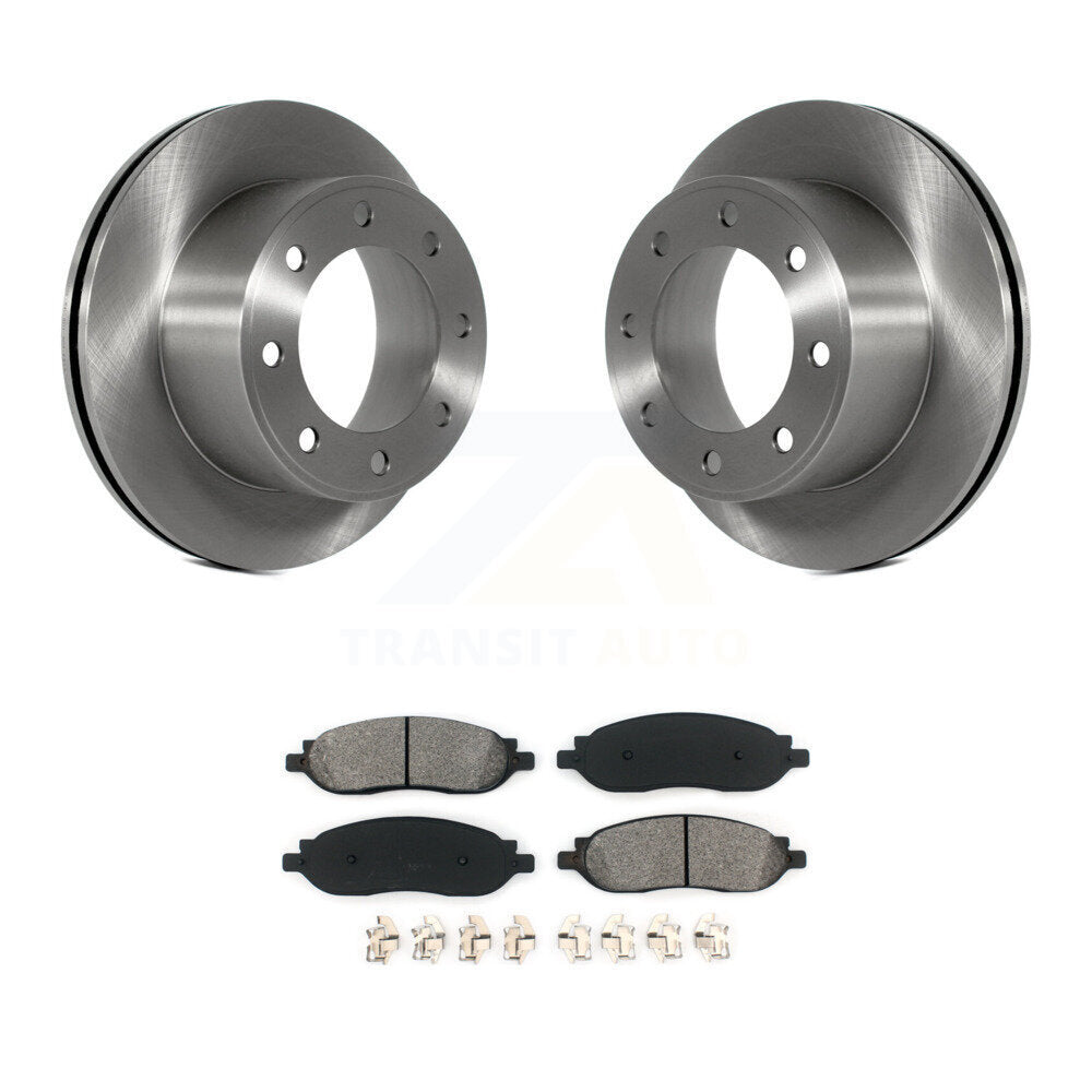 Brake Rotor Semi-Metallic Pad Rear Kit For 2005-2007 Ford F-350 Super Duty F-250
