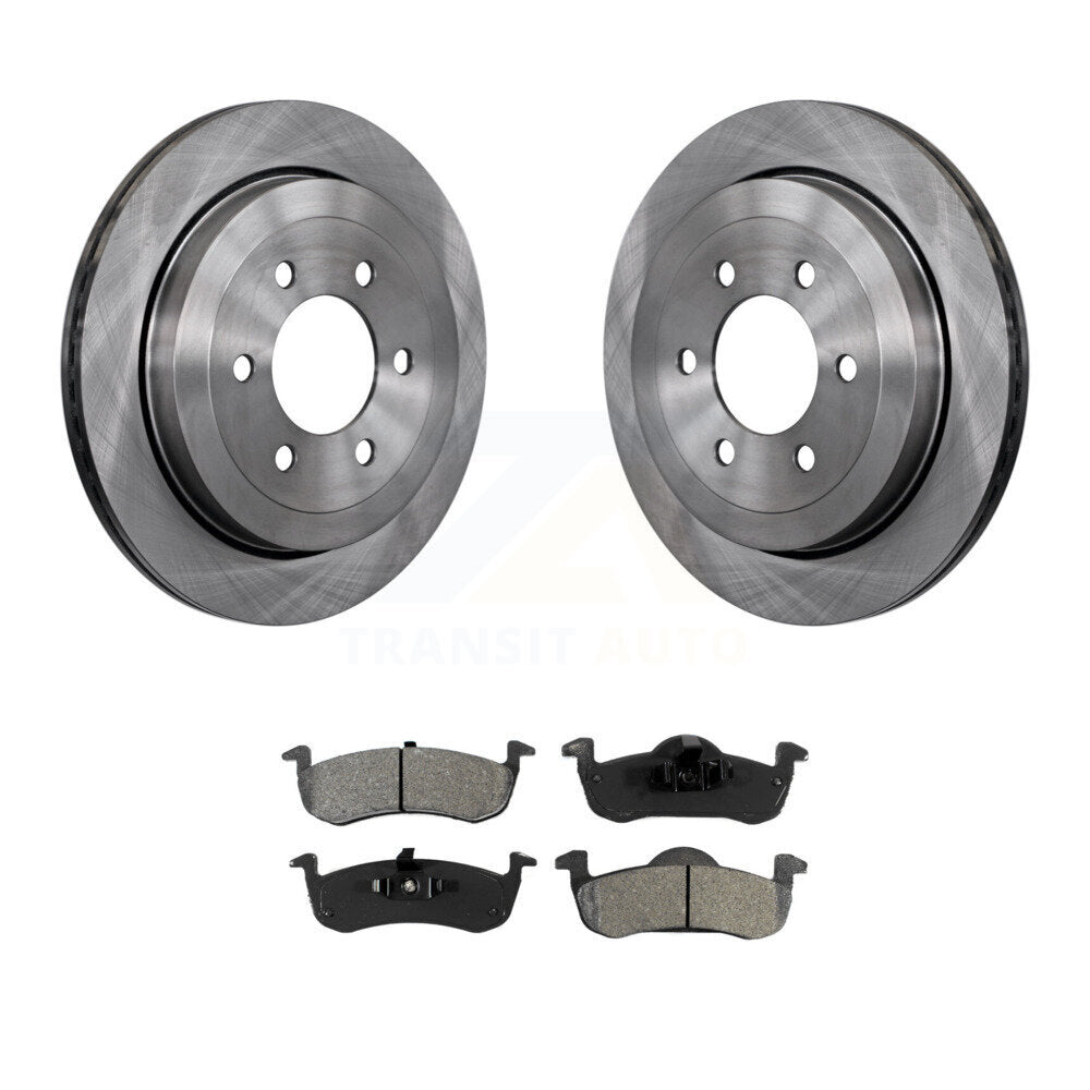 Brake Rotor And Semi-Metallic Pad Rear Kit For Ford Expedition Lincoln Navigator
