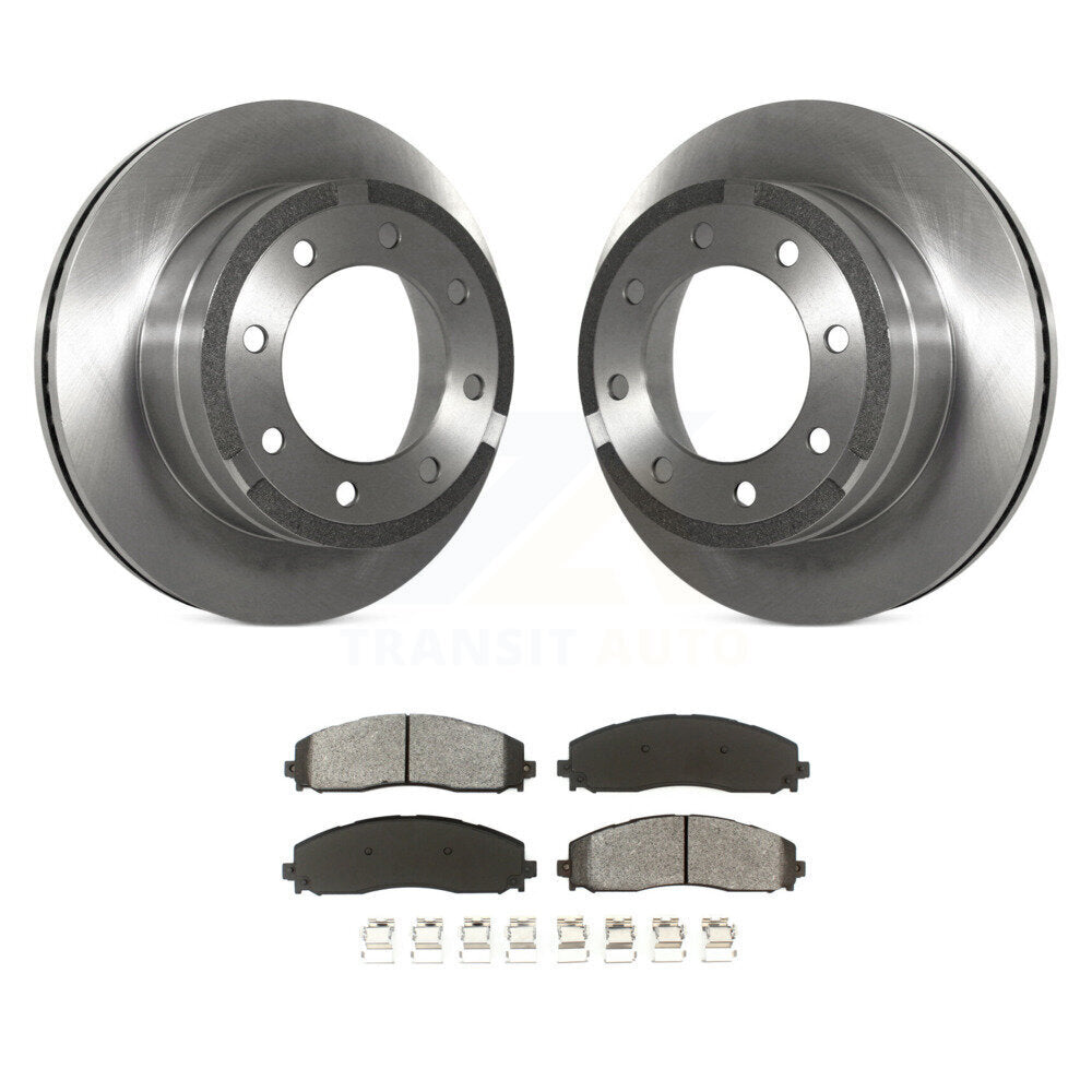 Disc Brake Rotors And Semi-Metallic Pad Rear Kit For Ford F-350 Super Duty F-250