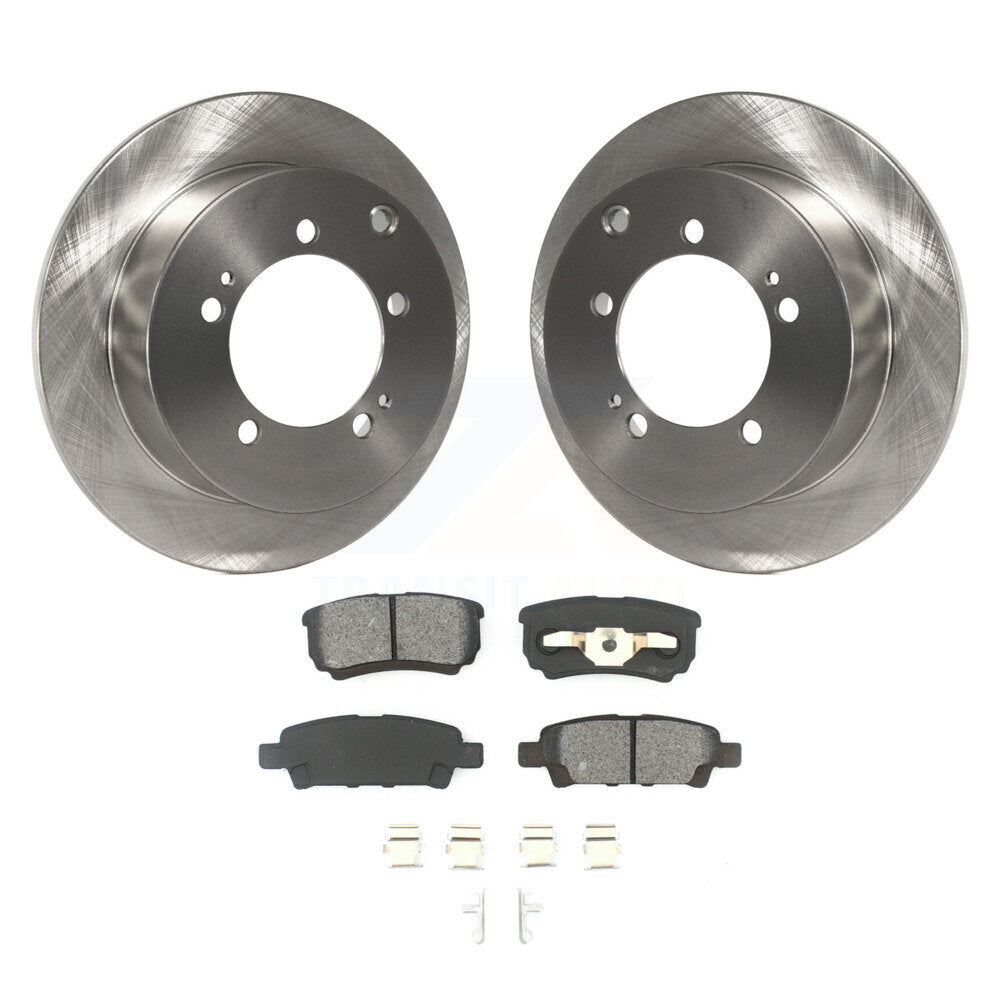 Disc Brake Rotors And Semi-Metallic Pad Rear Kit For Mitsubishi Lancer Outlander